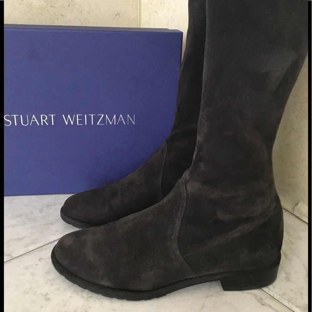 Stuart Weitzman Womens Black Over-the-Knee Suede Boots